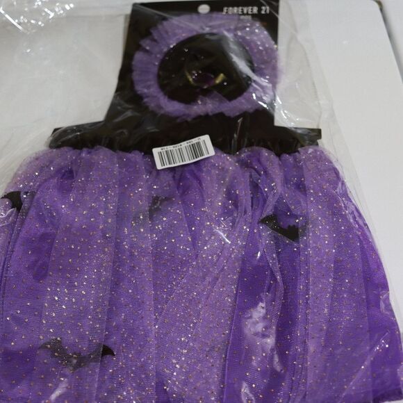 Forever 21 Purple Halloween Costume with Sparkly Tulle Kids Witch Costume OS - Picture 2 of 7